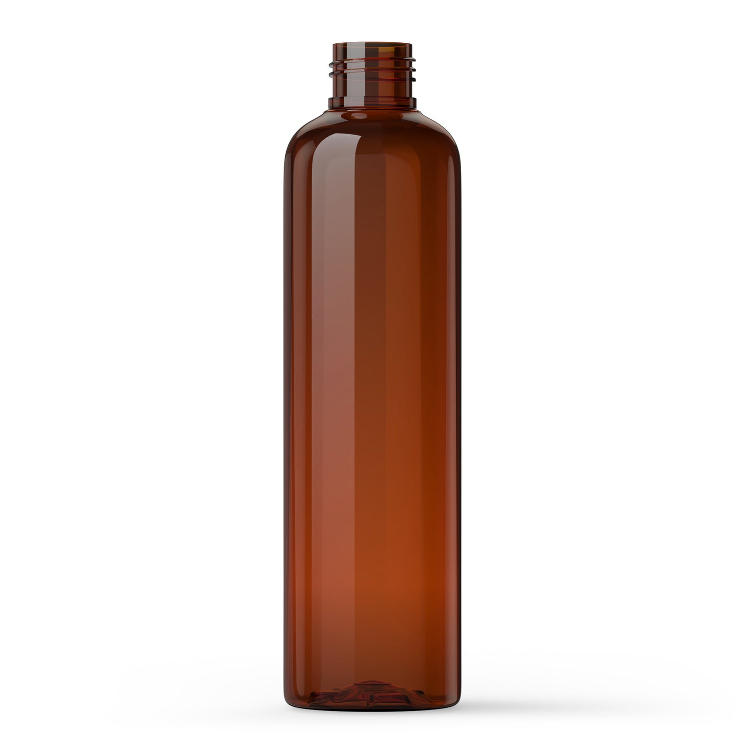 8 oz Amber PET Cosmo Round Bottle with 24-410 Neck
