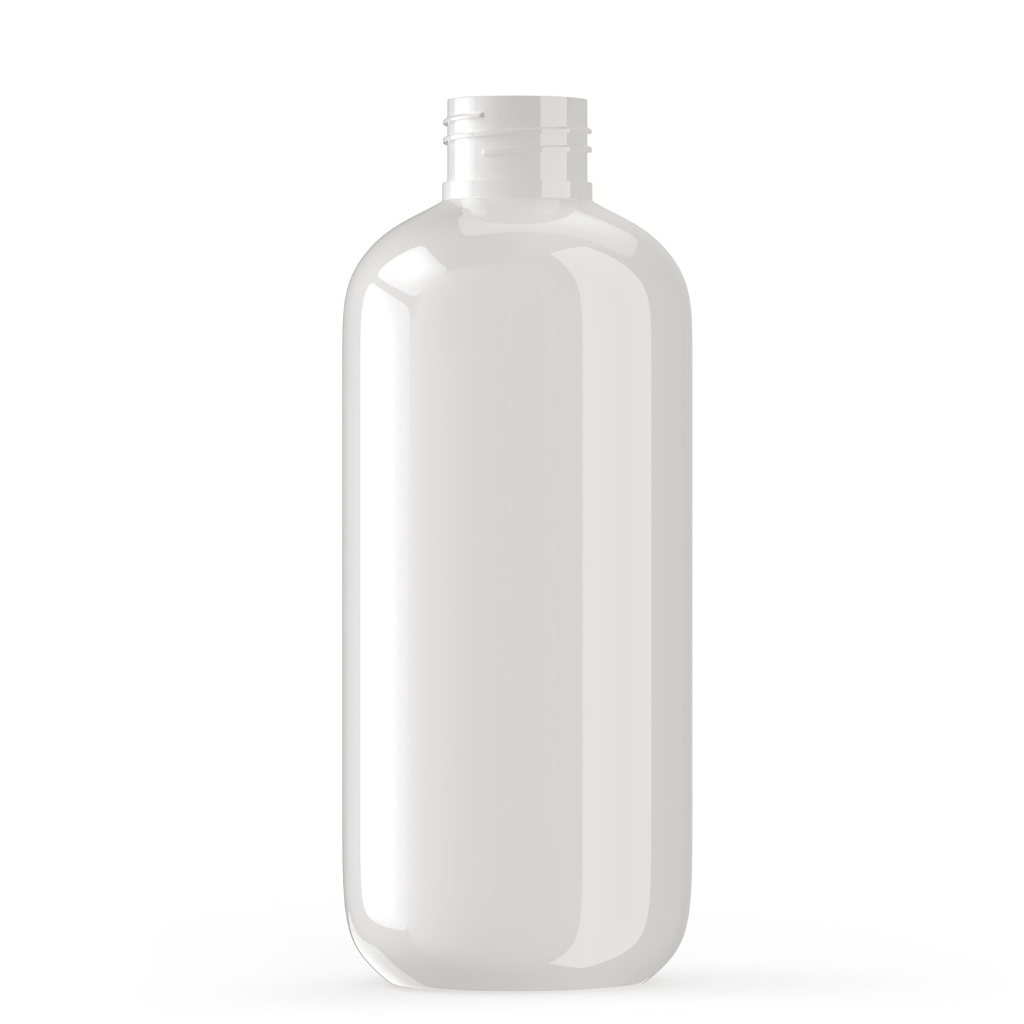 16 oz Boston Round White PET 28mm-400
