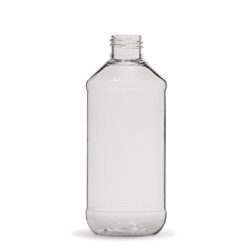 8 oz Clear PET Modern Round Bottle 24mm-410 Neck Finish