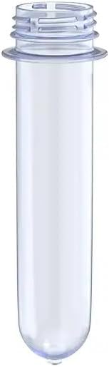 Premium Clear Plastic Test Tubes with Caps - Food Grade, BPA Free PET Preforms Blank Tube Container for Water, Beverages and More - 950 Packs, 49.0 grams Bulk Plastic Vials