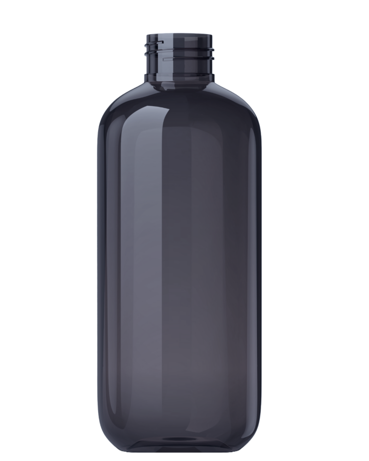 8 oz Black PET Boston Round Bottle with 24-410 Neck