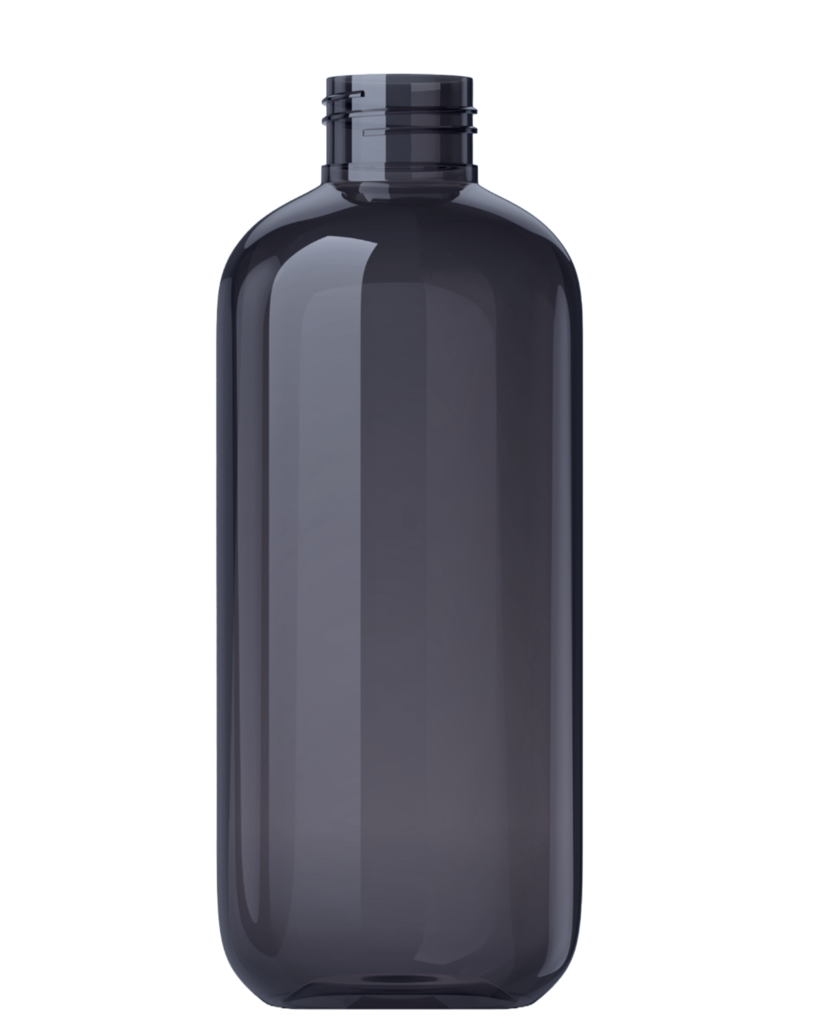 8 oz Black PET Boston Round Bottle with 24-410 Neck
